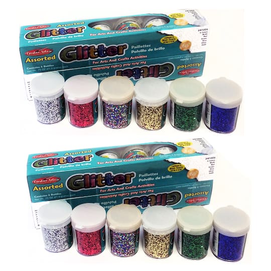 Charles Leonard Assorted Colors Glitter Shakers, 2 Packs of 12